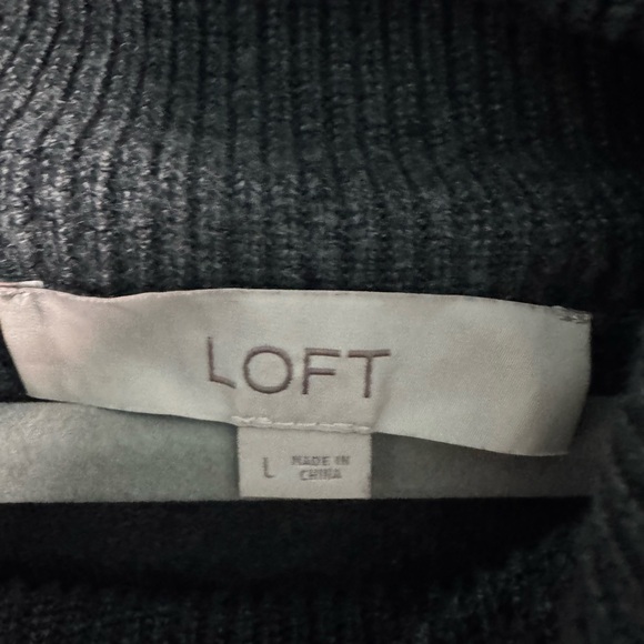 LOFT Charcoal Cowl Neck Sweater - Picture 3 of 4